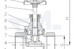 Клапан бронзовый невозвратно-запорный проходной муфтовый DIN 3844/2, Rg 5/SoMs 59 с металлическим уплотнением и пружиной тип 20.51.24