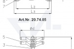 Клапан запорный штуцерный проходной DIN 86551, Сталь/нерж. сталь с соединением под сварку из стали тип 20.74.05 / 20.74.06