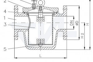 Фильтр забортной воды DIN 87151, серый чугун GG 25/сталь нерж. PN 4 тип 30.11.01 / 30.11.02