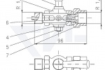 Клапан манометровый DIN 16263, бронза Rg 5 с прямоугольным контрольным штуцером 60x25 тип 45.91.05-Br