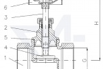 Клапан бронзовый невозвратно-запорный проходной муфтовый стандарт, Rg 5/SoMs 59 с металлическим уплотнением тип 20.51.01