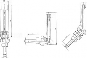 Термометры технические , колонка 110 мм Рис.15-002