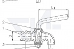 Кран дренажный DIN 87001, Rg 5 с металлической рукояткой, от DN 20 рукоятка-ключ тип 40.30.00 / 40.30.01