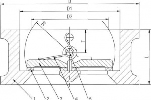 Захлопка магистральная невозвратная PN 10/16 Рис. 08-011