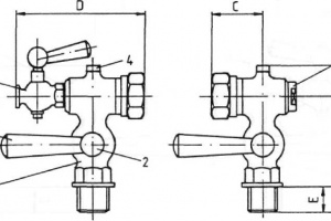 Кран указателя уровня PN 10 Рис.14-002